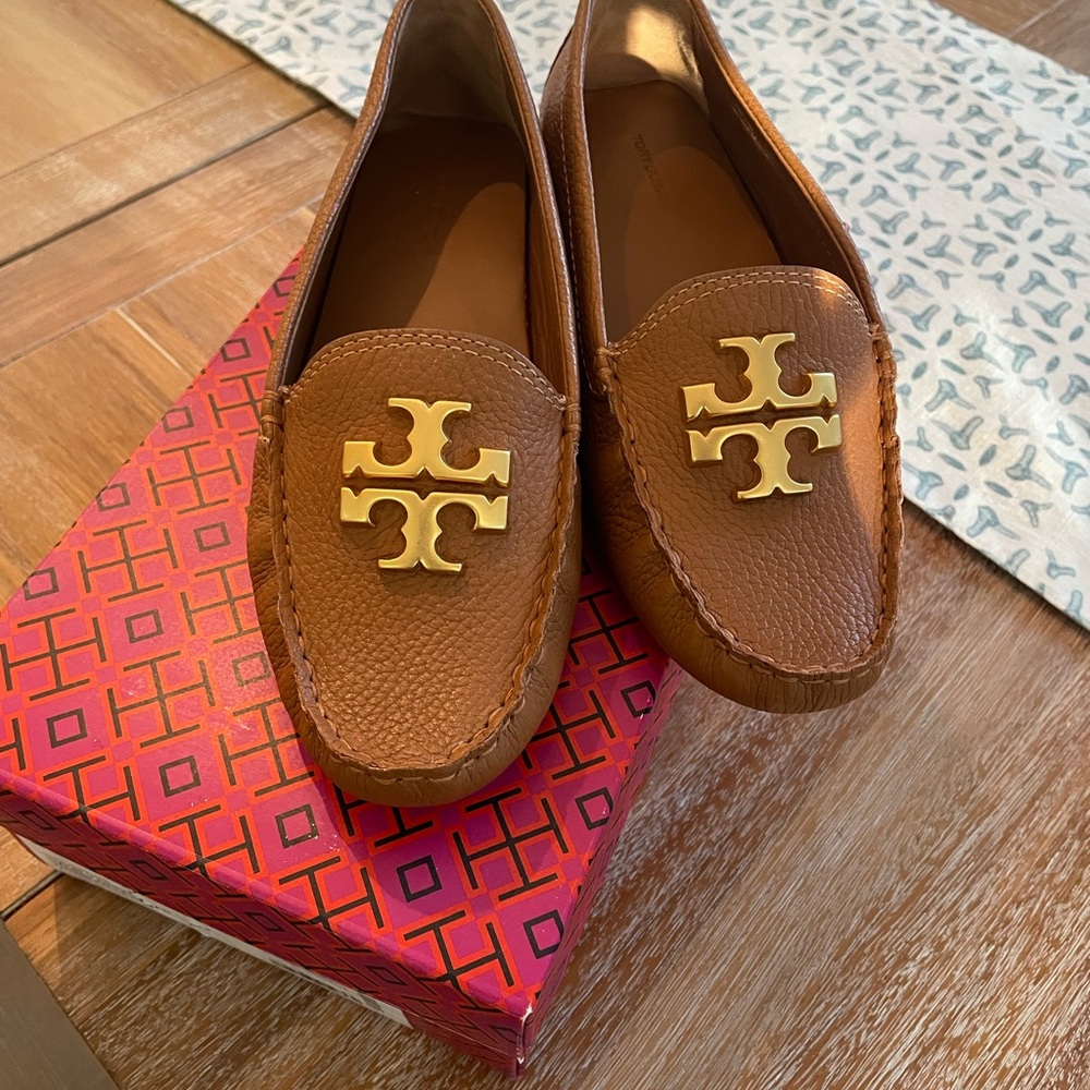 Tory Burch Brown Leather Loafers